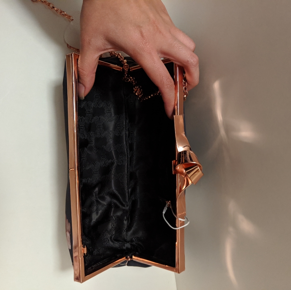 NEW Ted Baker London Nataly Knot Rose Gold clutch - Picture 5 of 5